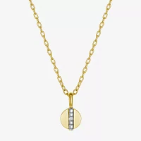 Sparkle Allure Womens White Diamond Accent Pure Silver Over Bronze Pendant Necklaces
