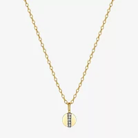 Sparkle Allure Womens White Diamond Accent Pure Silver Over Bronze Pendant Necklaces