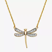 Sparkle Allure Dragonfly Diamond Accent 18 Inch Rope Pendant Necklace