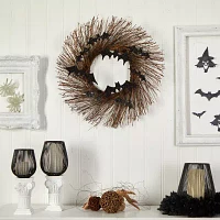 Nearly Natural 26" Halloween Bats Twig Wreath