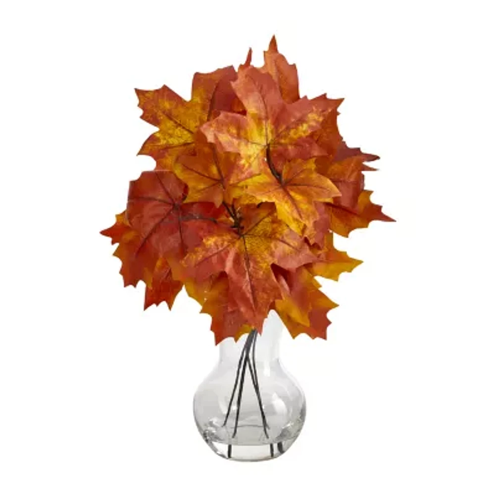 Nearly Natural Maple Leaf Faux Planter Artificial Plant