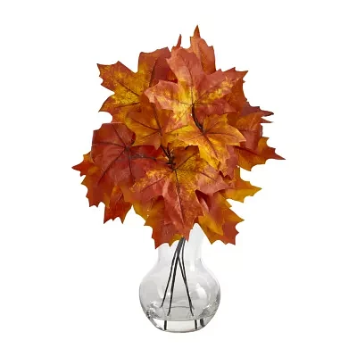 Nearly Natural Maple Leaf Faux Planter Artificial Plant