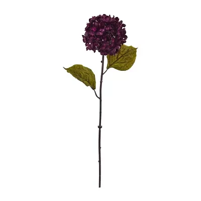 Nearly Natural "22"" Faux Hydrangea Purple Stem Set" Artificial Flowers