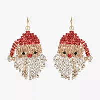 Bijoux Bar Pave Santa Glass Drop Earrings