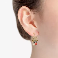 Bijoux Bar Pave Reindeer Glass Drop Earrings