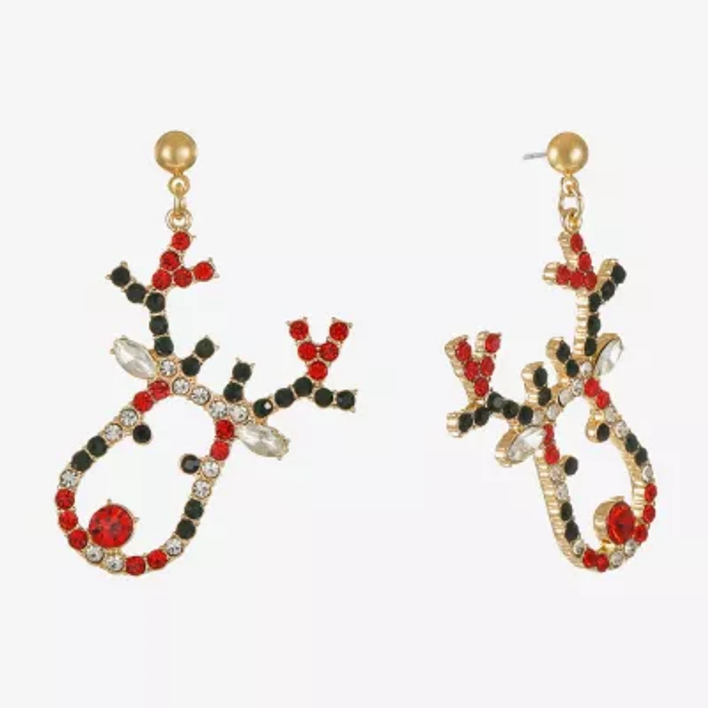 Bijoux Bar Reindeer Glass Drop Earrings