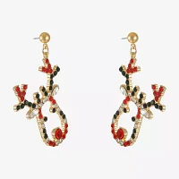 Bijoux Bar Reindeer Glass Drop Earrings