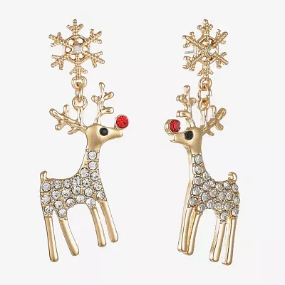 Bijoux Bar Reindeer Glass Drop Earrings