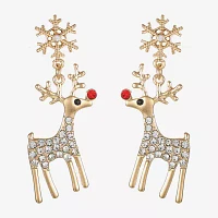 Bijoux Bar Reindeer Glass Drop Earrings