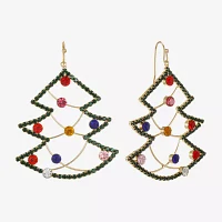 Bijoux Bar Christmas Tree Glass Star Drop Earrings