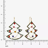 Bijoux Bar Christmas Tree Glass Star Drop Earrings