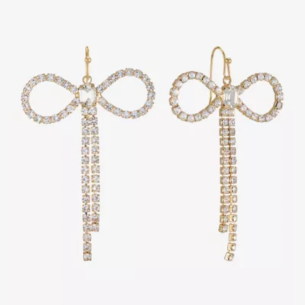 Bijoux Bar Glass Bow Drop Earrings