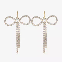 Bijoux Bar Glass Bow Drop Earrings