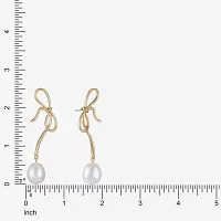 Bijoux Bar Simulated Pearl Bow Drop Earrings