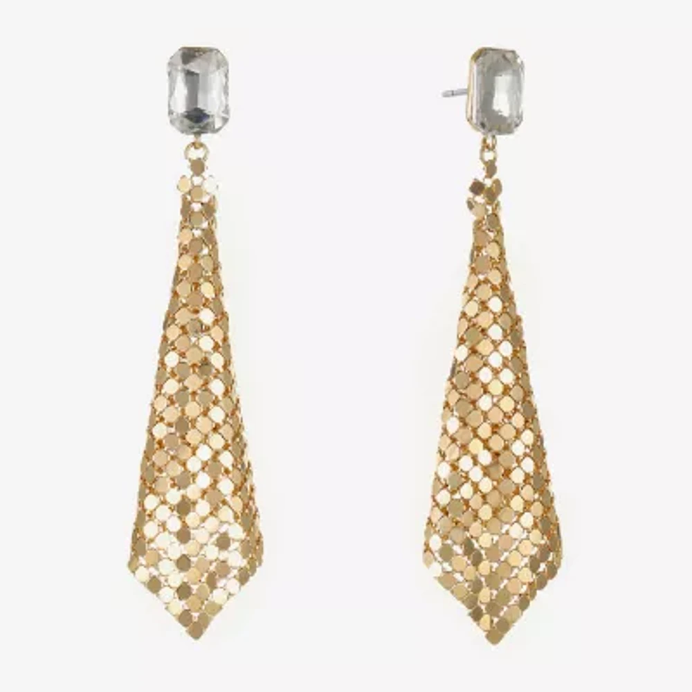 Bijoux Bar Chainmail Glass Drop Earrings