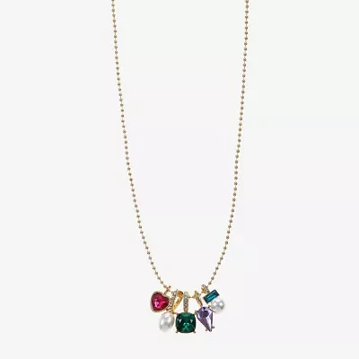 Bijoux Bar Charm Glass Bead Pendant Necklace