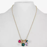 Bijoux Bar Charm Glass Bead Pendant Necklace