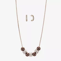 Liz Claiborne Collar Necklace And Hoop Earring Womens Glass 2-pc. Jewelry Set