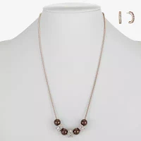 Liz Claiborne Collar Necklace And Hoop Earring Womens Glass 2-pc. Jewelry Set