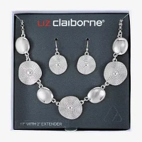 Liz Claiborne Collar Necklace And Drop Earring 2-pc. Round Jewelry Set