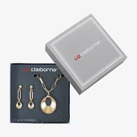 Liz Claiborne Pendant Necklace And Drop Earring Silver Tone 2-pc. Jewelry Set