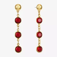 Liz Claiborne Linear Womens Round Hypoallergenic Drop Earrings