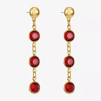 Liz Claiborne Linear Womens Round Hypoallergenic Drop Earrings