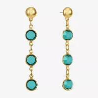 Liz Claiborne Linear Round Drop Earrings