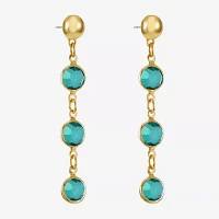 Liz Claiborne Linear Round Drop Earrings