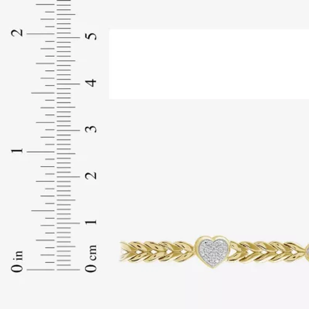 1/5 CT. Natural White Diamond 10K Gold Over Silver Heart Infinity 7 Inch Tennis Bracelet