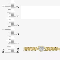 1/5 CT. Natural White Diamond 10K Gold Over Silver Heart Infinity 7 Inch Tennis Bracelet