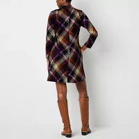 Jessica Howard Womens 3/4 Sleeve Plaid Shift Dress