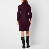 Jessica Howard Womens Long Sleeve Sweater Dress