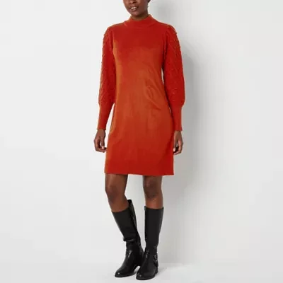 Willow Glenn Womens Long Sleeve Sweater Dress