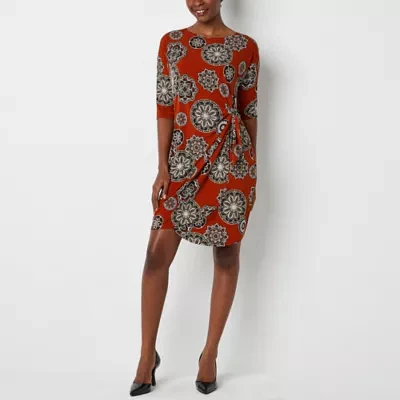 Robbie Bee 3/4 Sleeve Puff Print Sheath Dress