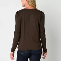 Liz Claiborne Womens Crew Neck Long Sleeve T-Shirt