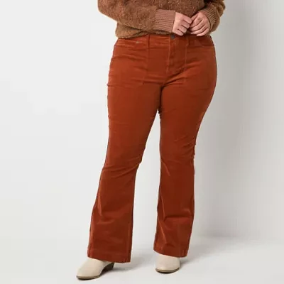 a.n.a Womens High Rise Flare Corduroy Pant - Plus