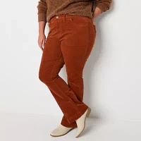 a.n.a Womens High Rise Flare Corduroy Pant - Plus