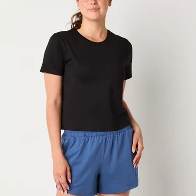 Xersion Womens Everyday Crew Neck Short Sleeve T-Shirt Tall