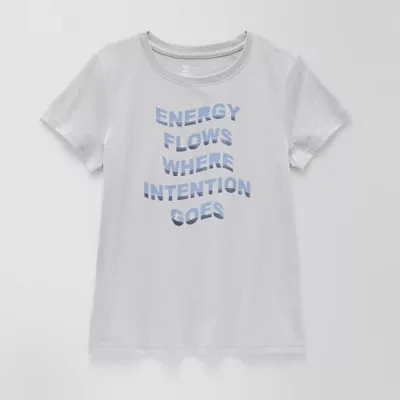 Xersion Little & Big Girls Crew Neck Short Sleeve Graphic T-Shirt