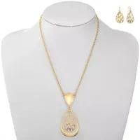 Liz Claiborne Filigree Pendant Necklace And Teardrop Earring 2-pc. Jewelry Set