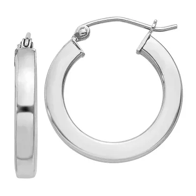 Sterling Silver Titanium 22mm Hoop Earrings