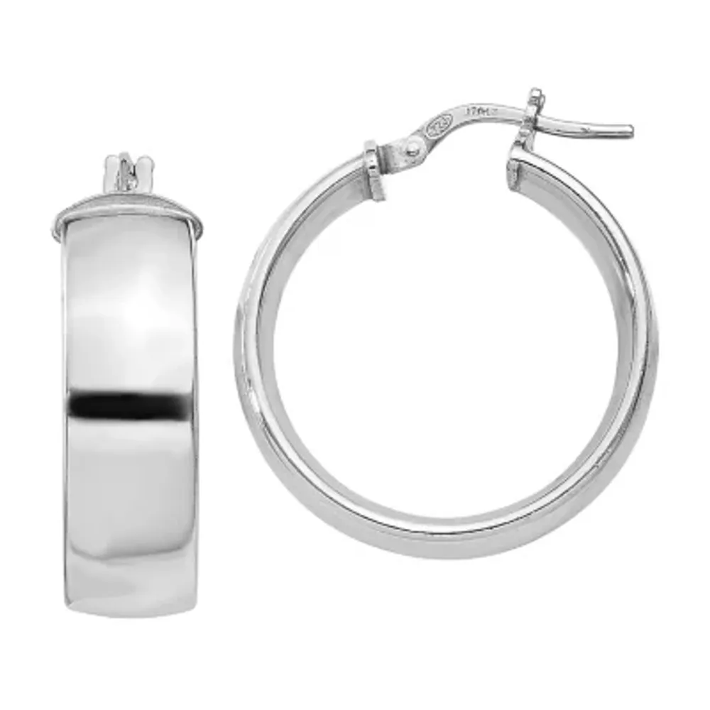 Sterling Silver Titanium 26mm Hoop Earrings