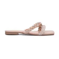 New York & Company Womens Alessia Criss Cross Strap Flat Sandals