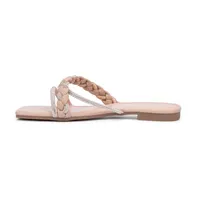 New York & Company Womens Alessia Criss Cross Strap Flat Sandals