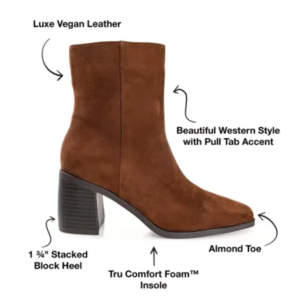 Journee Collection Womens Sloann Stacked Heel Booties