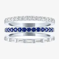 Womens Lab Created Blue Sapphire Sterling Silver Ring Sets