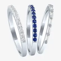 Womens Lab Created Blue Sapphire Sterling Silver Ring Sets