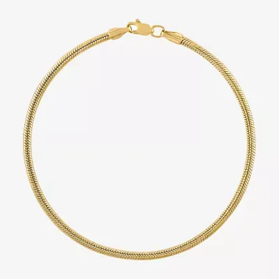 10K Gold 8 Inch Solid Snake Chain Bracelet
