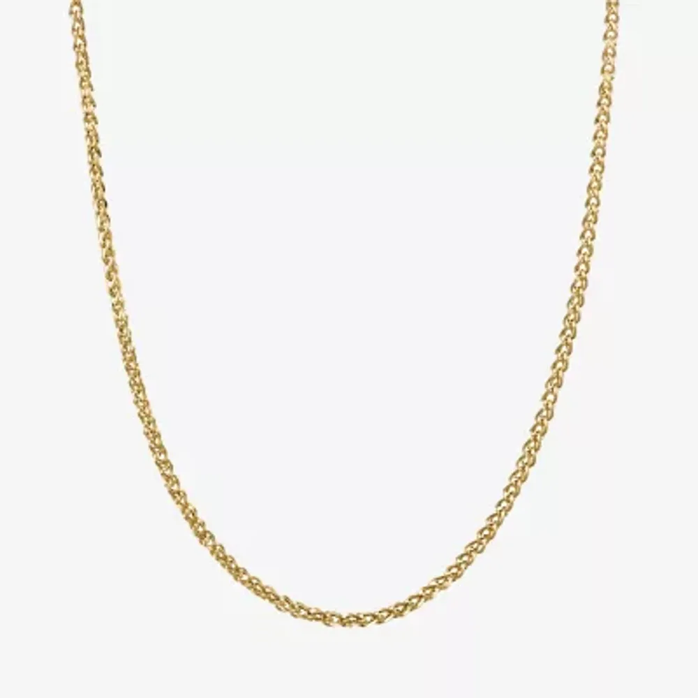 14K Gold Inch Hollow Wheat Chain Necklace